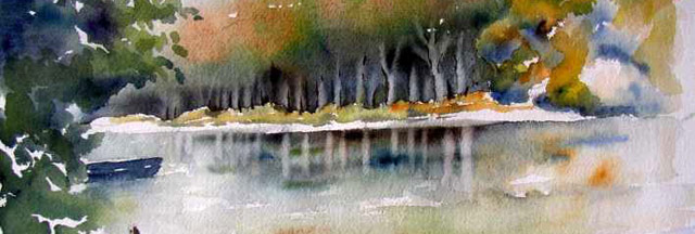 Reflets sur l'eau  - Aquarelles de J. LAVERNHE