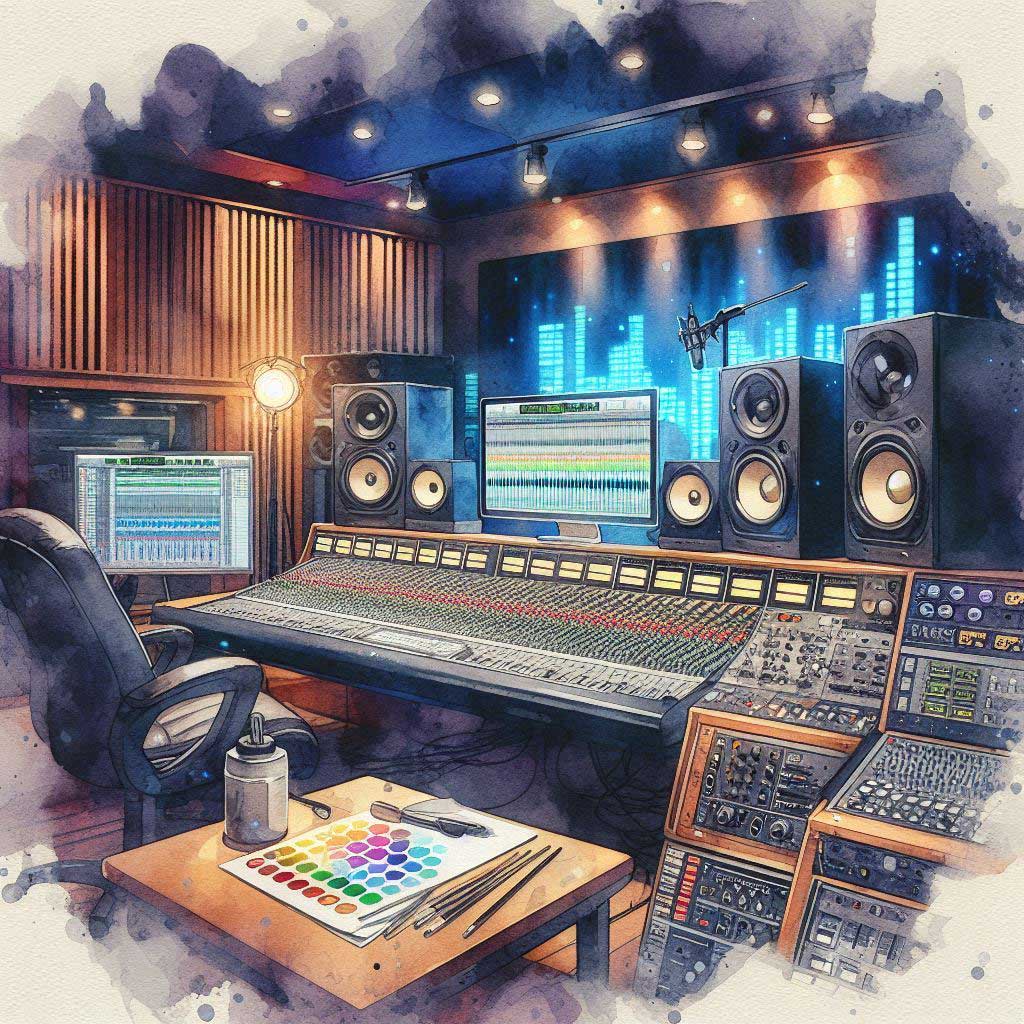 Studio d'enregistrement - Création IA - Montage B. LAVERNHE Studio d'enregistrement