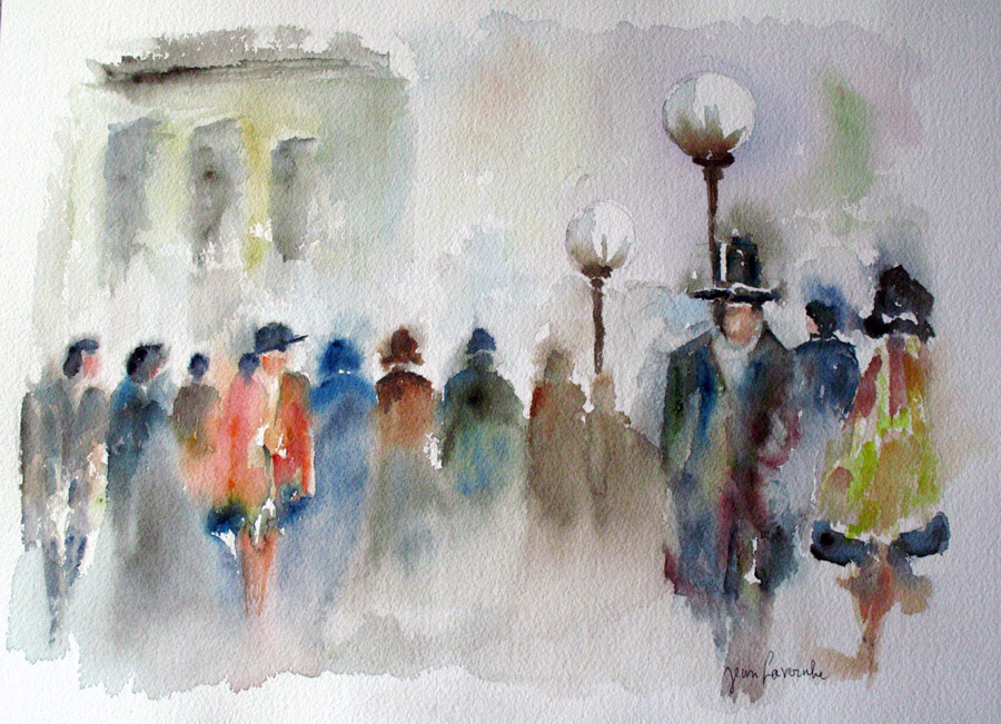 Paris à la belle époque - Aquarelle de J. Lavernhe