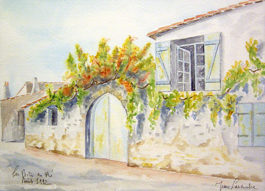 Maison réthaise - Aquarelle de J. Lavernhe