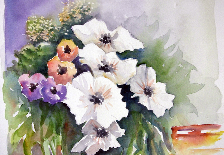 Un port breton Un port breton - Aquarelle de J. Lavernhe