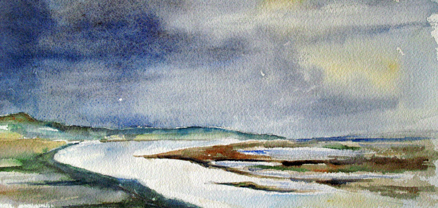 La baie de somme - Aquarelle de Jean Lavernhe