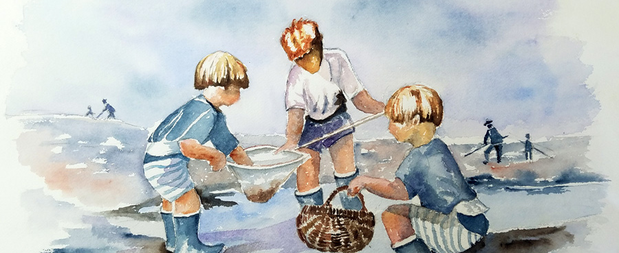 Jeux d'enfants - Aquarelle de J. Lavernhe