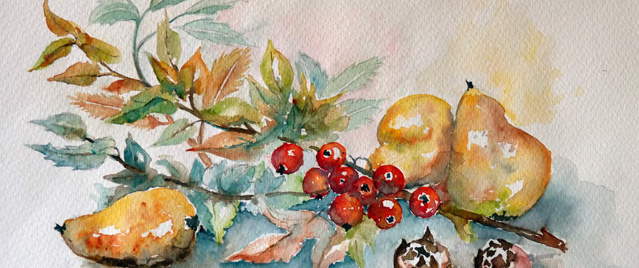 Généreuse nature - Aquarelle de Jean Lavernhe