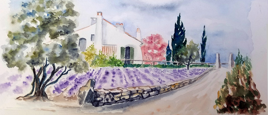 Couleurs de Provence - Aquarelle de J. Lavernhe