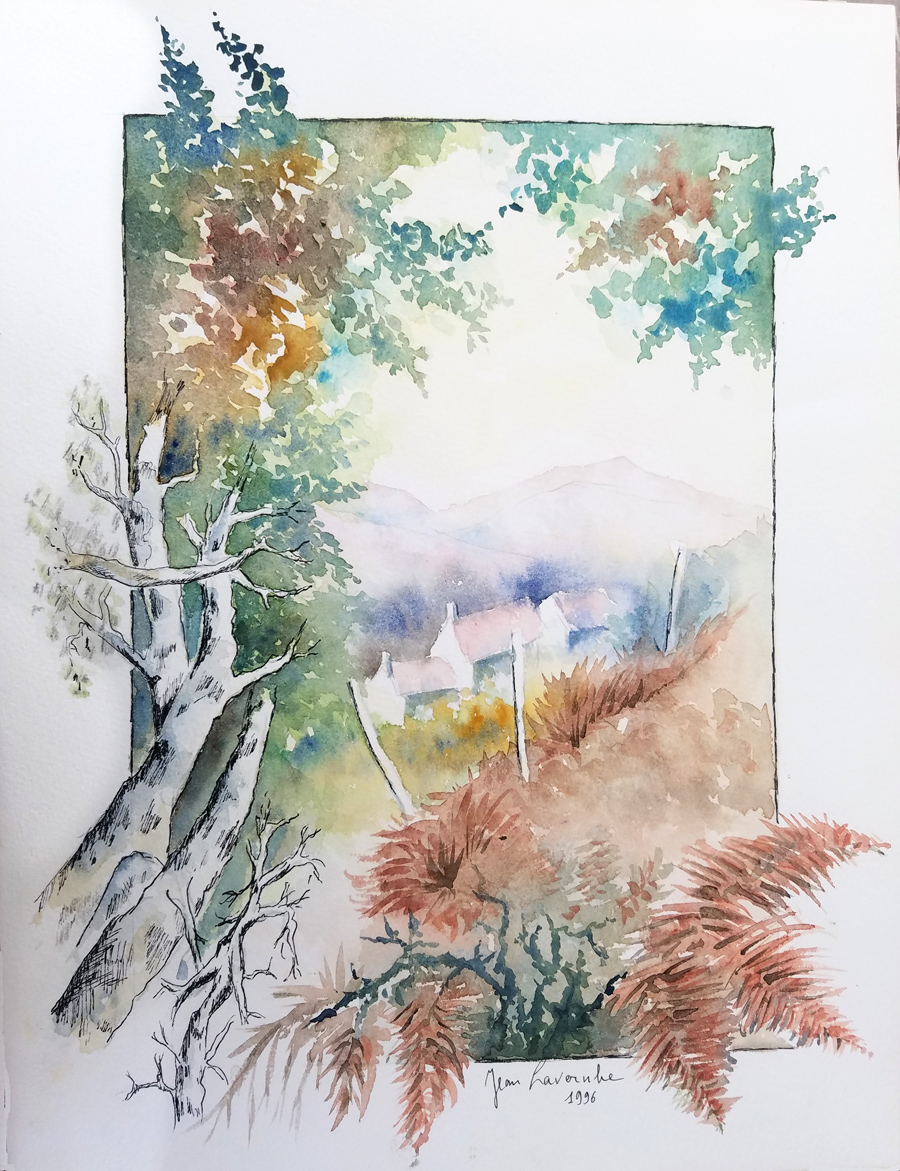 Nature hors cadre - Aquarelle de J. Lavernhe Nature hors cadre
