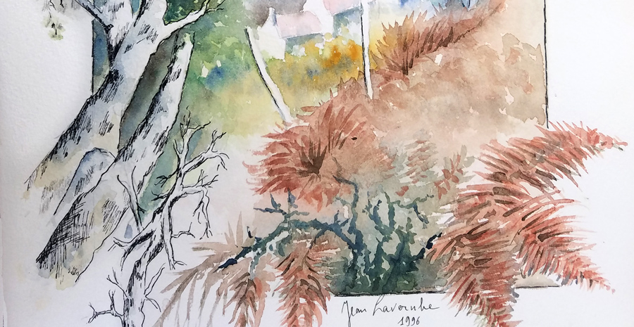 Nature hors cadre - Aquarelle de Jean Lavernhe