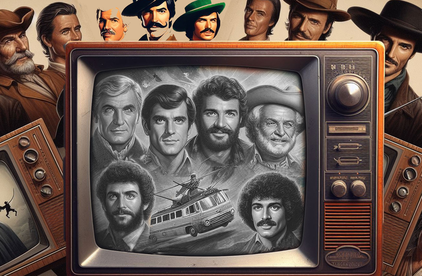 Télévision d'hier Télévision d'hier - Création AI - Montage B. LAVERNHE