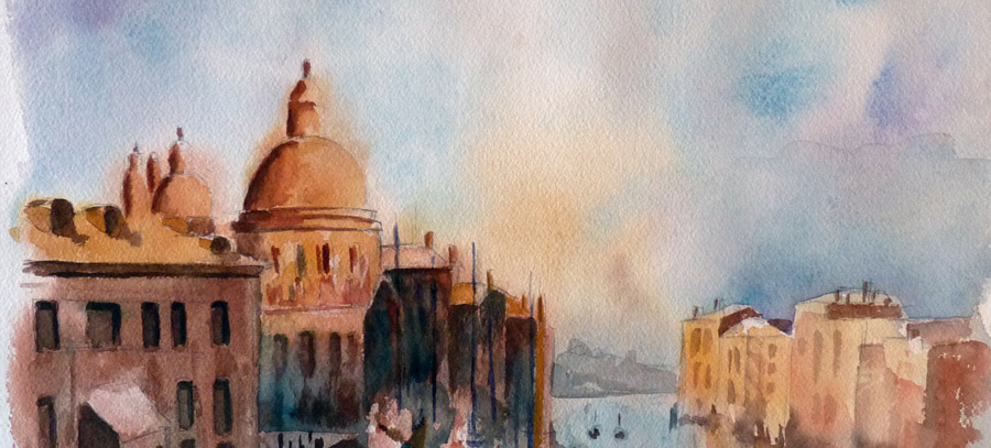 Venise, ville éternelle - Aquarelle de Jean Lavernhe