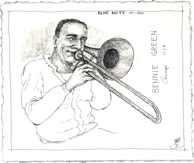 Bennie Green - Dessin de Joel Dordenne - Chansons et Mp3