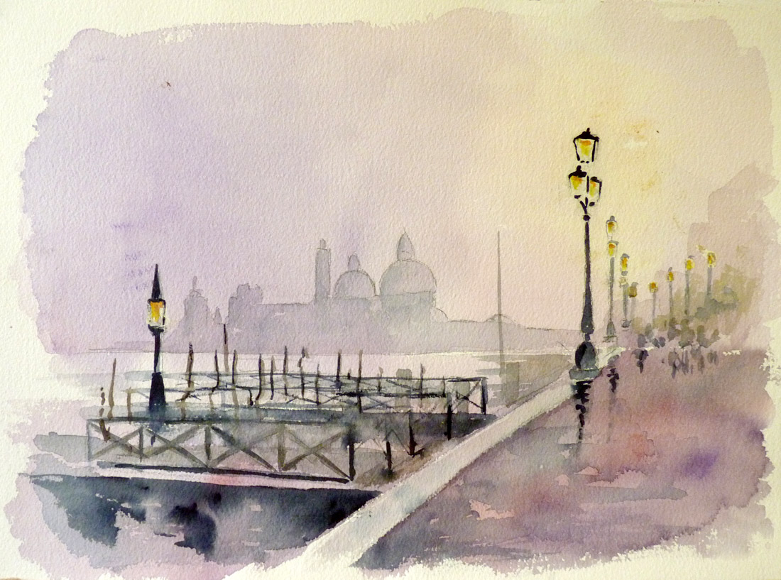 Paris, ville lumière - Aquarelle de Jean Lavernhe