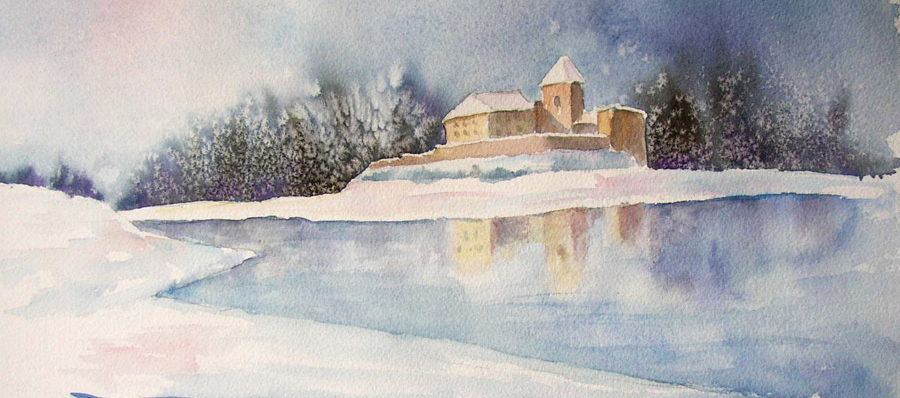 Silence et neige sur le manoir