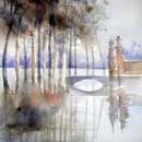 Aquarelle :Pont sous la brume