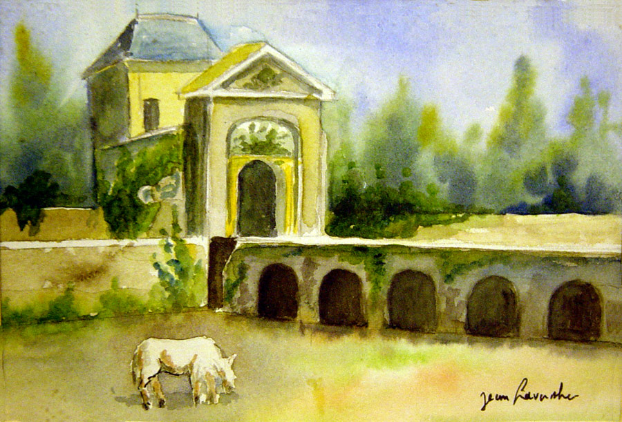 Les remparts à St Martin de Ré Les remparts de Vauban à St Martin de Ré - Aquarelle de Jean Lavernhe