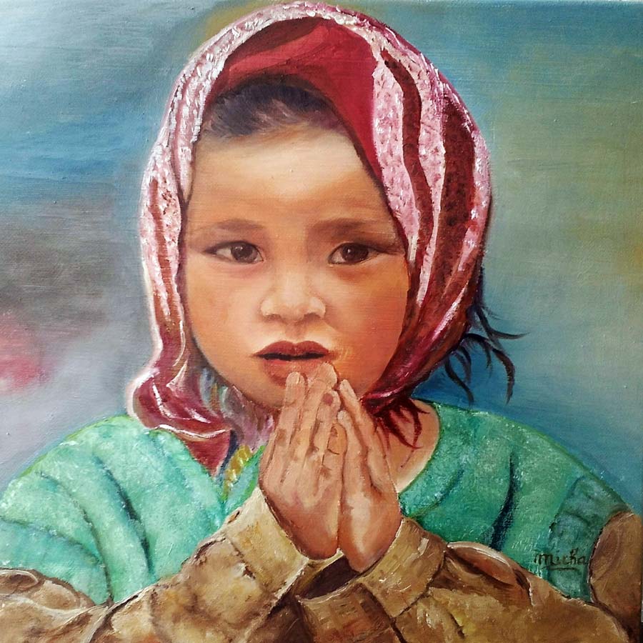 Regard d'enfant - Peinture de Micha Regard d'enfant