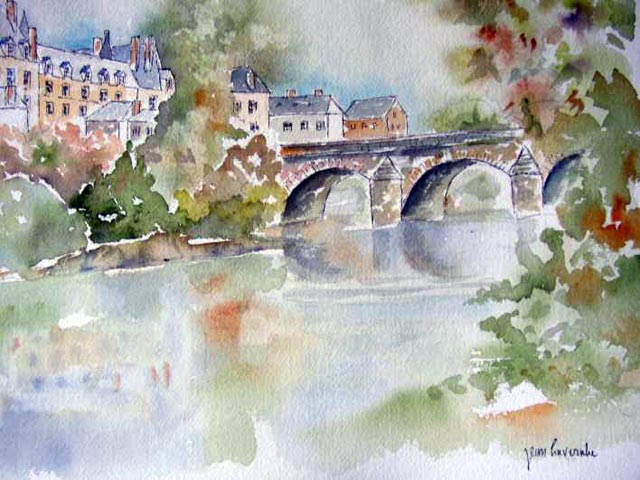 Le château de Durtal et le pont sur le Loir Le château de Durtal et le pont sur le Loir