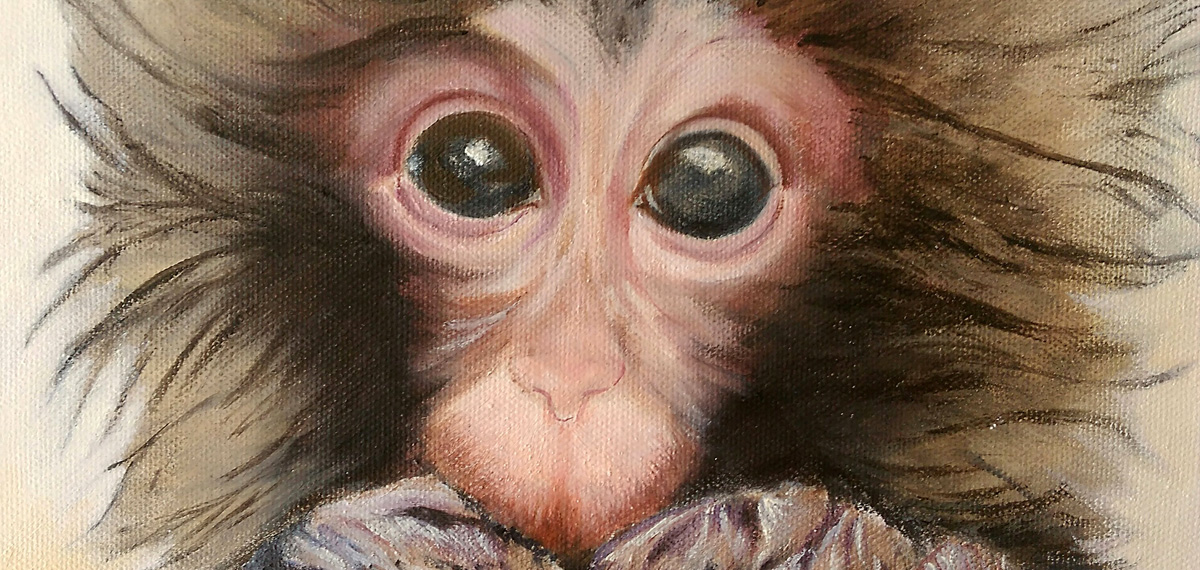 Regard de singe - Peinture de Micha