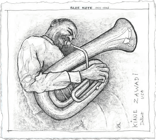 Melvin Lastie à la trompette Melvin Lastie à la trompette Dessin de Joël Dordenne
