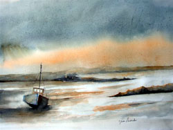 Ile de R&eacute; &agrave; mar&eacute;e basse. Chanson libre... et Solidaire est illustr� par les aquarelles de J. LAVERNHE