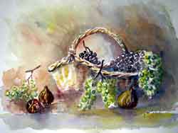 Figues et raisins. ''Chanson libre... et Solidaire'' est illustr� par les aquarelles de J. LAVERNHE