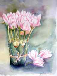 Les tulipes. Aquarelle de J. Lavernhe - Chansons solidaires