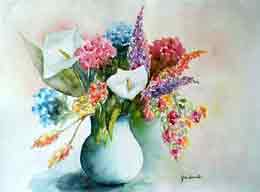 La galerie 'Aquarelles et chansons' :Le bouquet