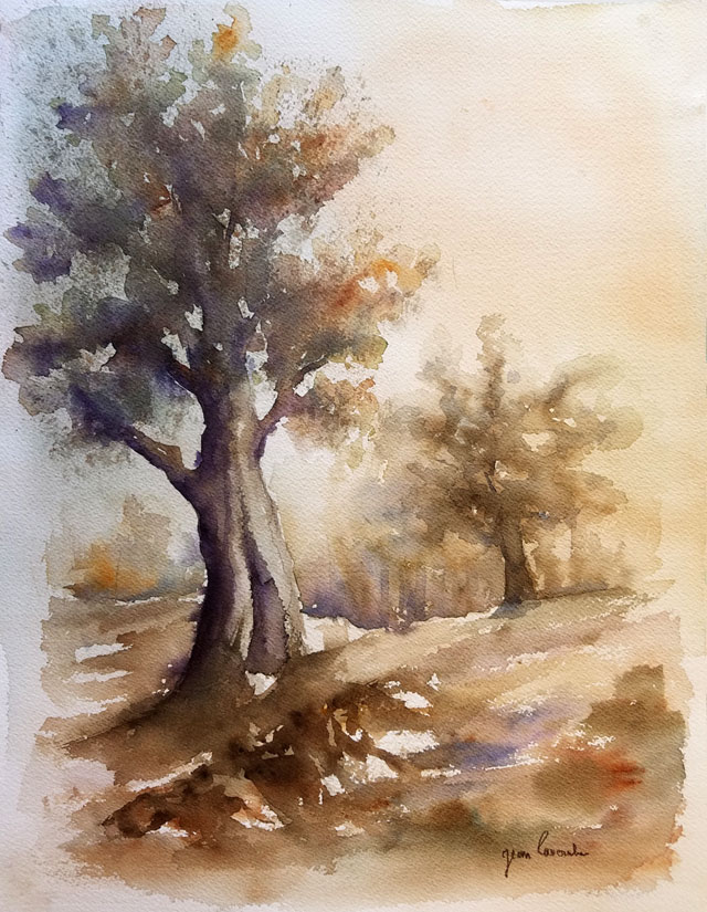 Couleurs d'automne - Aquarelle de J. Lavernhe