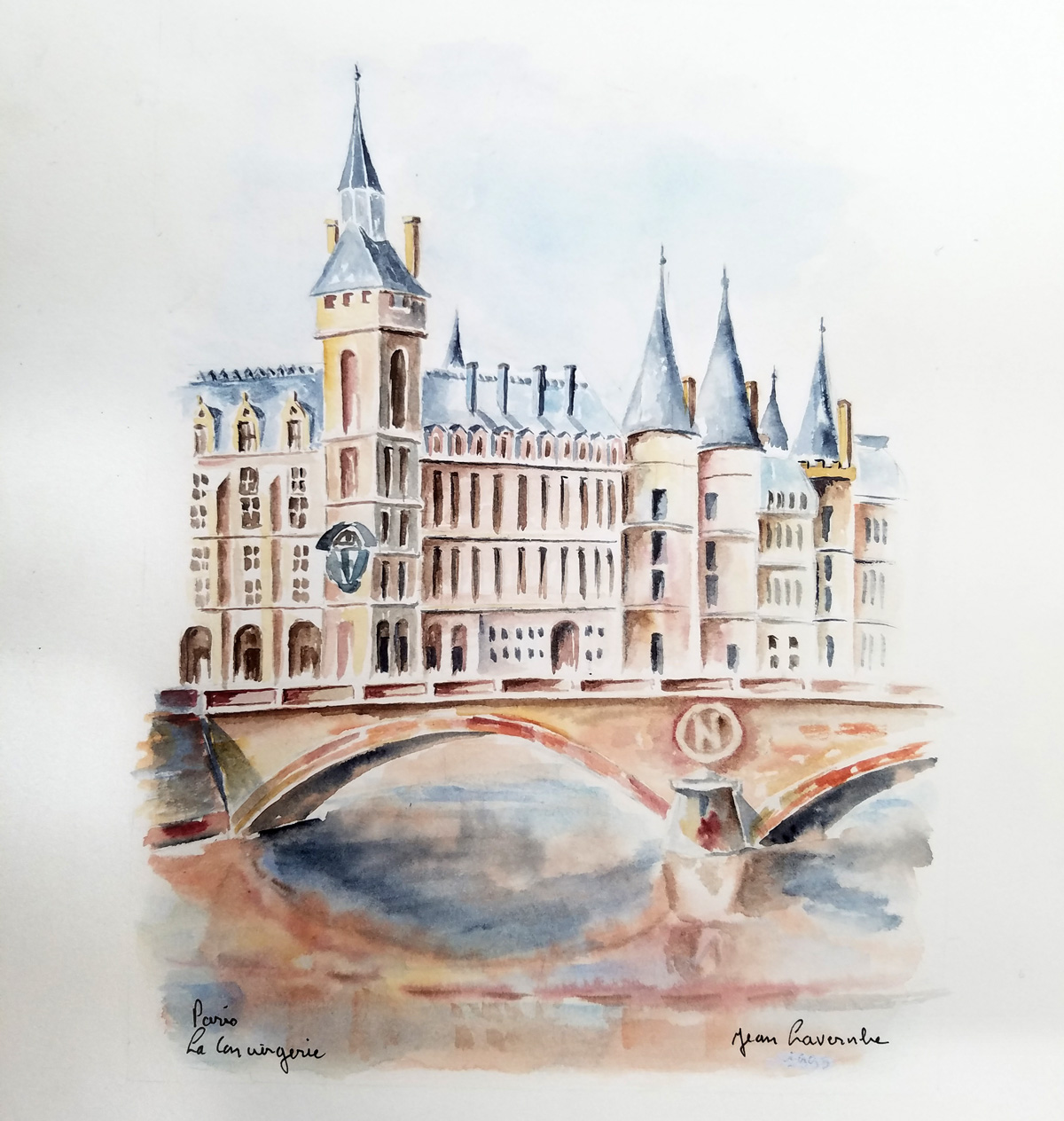 La conciergerie - Aquarelle de J. Lavernhe La conciergerie
