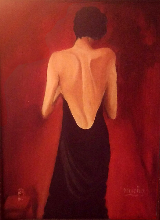 Le dos : Peinture de Micha Le dos d'une femme