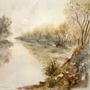 Paysage d'eau de J. Lavernhe - L'aquarelle anglaise