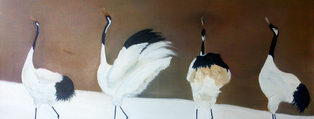 Les grues - Peinture de Micha