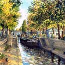 Aquarelle et matériel : Le canal Saint Martin (Jean-Charles Decoudun)