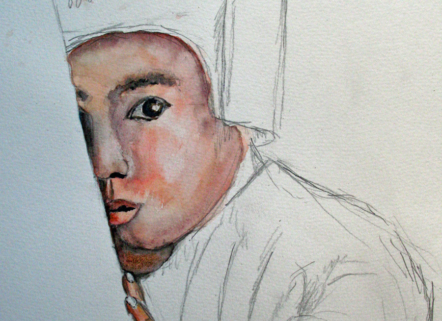 L'enfant afghan L'enfant afghan - Aquarelle de J. Lavernhe